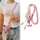 Pink Crossbody Phone Lanyard with Tether Tab, Soft Knitted Strap, Charge‑While‑Using, Anti Theft Design 5