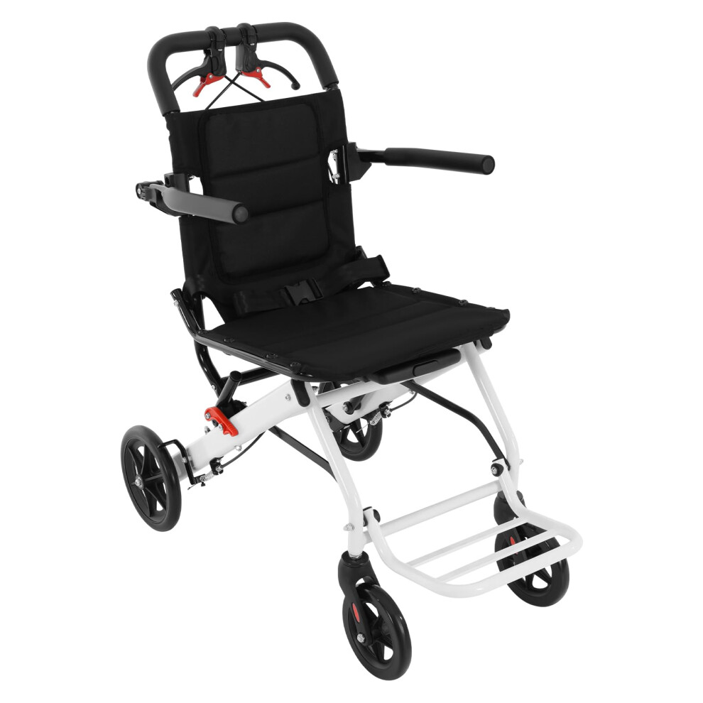 Lightweight Transport Wheelchair for Adults and Seniors, Foldable Travel Design with Telescopic Handle and Padded Seat