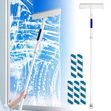 3 in 1 Spray Window Cleaning Squeegee DoubleSided Telescopic Cleaner with Replaceable Microfiber Pads