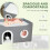 Foldable Cat House with Fluffy Ball and Scratch Pad 4