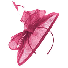 (Fuchsia) Failsworth Millinery Sinamay Disc Headpiece