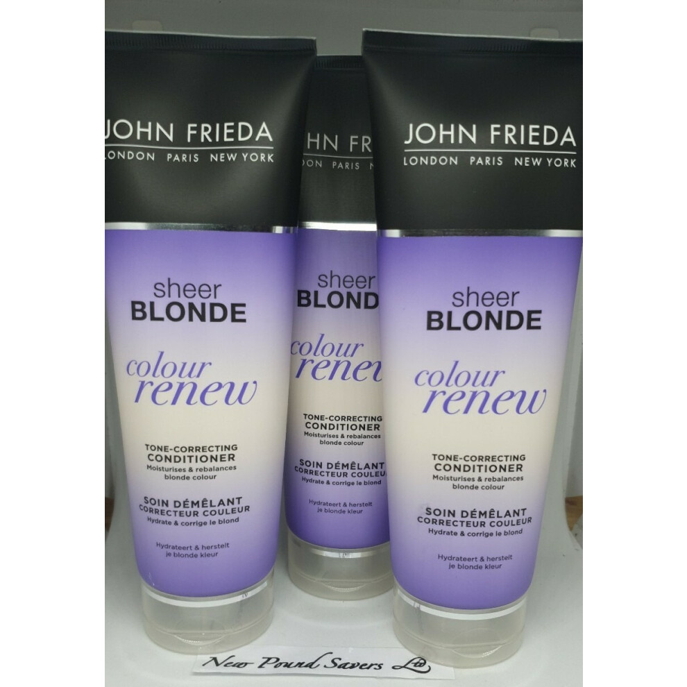 John Frieda Sheer Blonde Colour Renew Tone Correcting Conditioner 3x 250ml