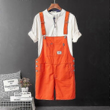 (orange, 3XL) Pantalones cortos de trabajo informales y holgados estilo retro para hombre, ideales para el verano.