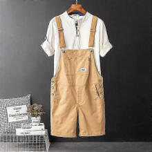 (khaki, 5XL) Pantalones cortos de trabajo informales y holgados estilo retro para hombre, ideales para el verano.