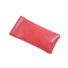 (Red) Soft Leather Eyeglass Cases with Fleece Lining & Stitching