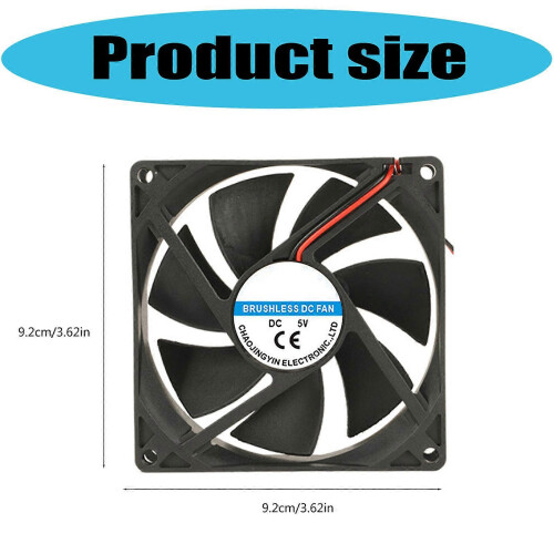 (5V) Quiet 9225 PC Fan ABS Housing Optimized Airflow for Gaming Rigs DVRs 2