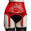 (RED, S) Sexy Vintage 6-Strap-Strumpfhalter-Dessous-Gürtel 1