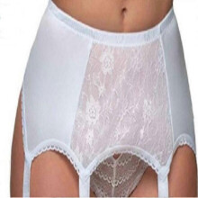 (WHITE, XL) Reggicalze sexy vintage a 6 bretelle, lingerie, cintura reggicalze