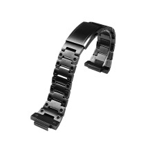 14mm Black Stainless Steel Watch Band for Casio Edifice GSTB400 EFB680 ECB10D, Slim Comfortable Strap