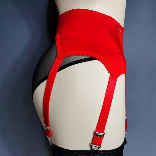 (RED, M) Sexy Vintage 6-Strap-Strumpfhalter-Dessous-Gürtel 1