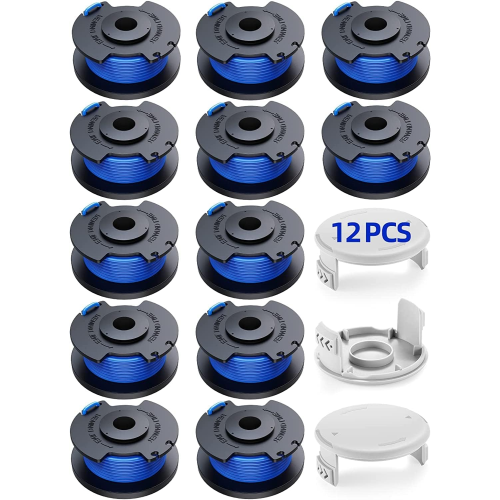 12 Pack Replacement Spools with 3 Covers for RYOBI String Trimmer MultiColor