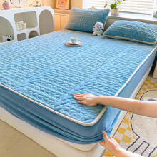 Velvet Fitted Sheet King Size, Warm Flannel NonSlip Washable Bed Sheet 150x200cm Exact Size Fit