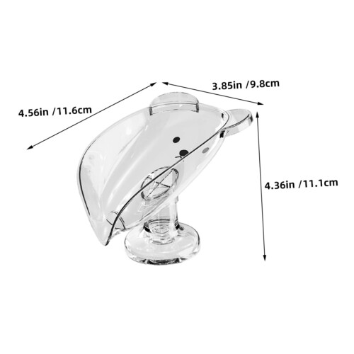 2pcs Self Draining Soap Dish for Shower, Transparent Space Saving Soap Holder with Drain Cup 1