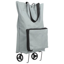Foldable Duffle Bag with Wheels Large Capacity Rolling Travel Bag Gray for Groceries Toys Books