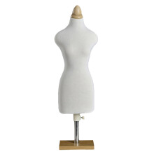 Female Dress Form Mannequin 1/2 Square Bottom with Geometric Finish Design for Sewing Display