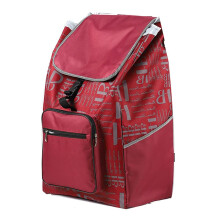 45L Oxford Cloth Shopping Trolley Replacement Bag, Foldable Design with Side Pockets, Red Organizer