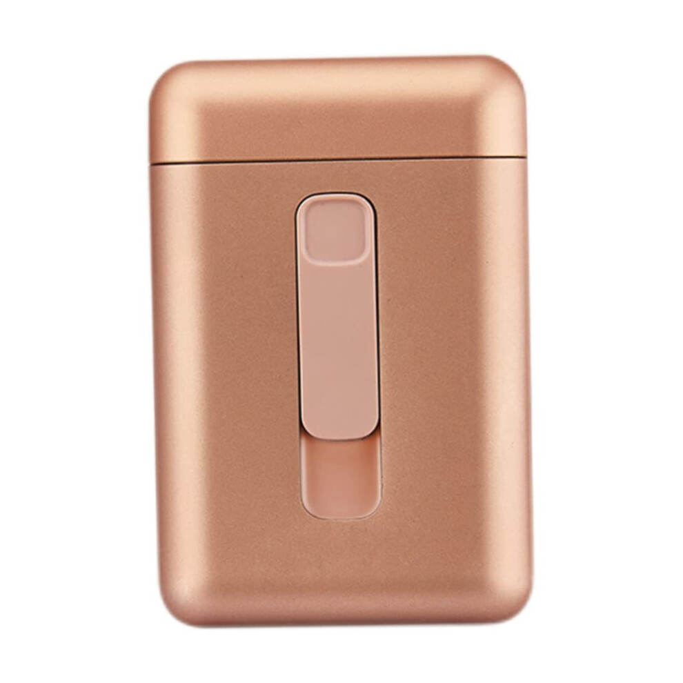 Golden Usb Lighter Cigarette Case 2 In 1 Metal Windproof Flameless Rechargeable Electric Cigarette Case Holds 20