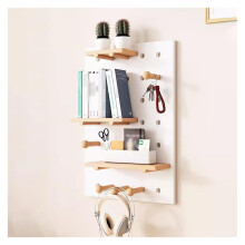 Pegboard Organizer 40x60cm Wooden Wall Mount Panel, Clean White Finish for Home Office Storage and Décor