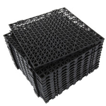 Interlocking Rubber Bathroom Flooring Tiles 12Pack, 12Inch, NonSlip, Black Pool Mats For Deck, Patio, Balcony