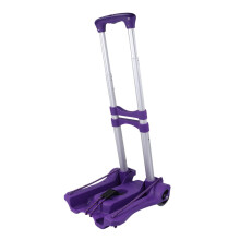 Purple Aluminum Alloy Folding Dolly Cart with Smooth Rolling Wheels and Sturdy Frame for Moving and Storage
