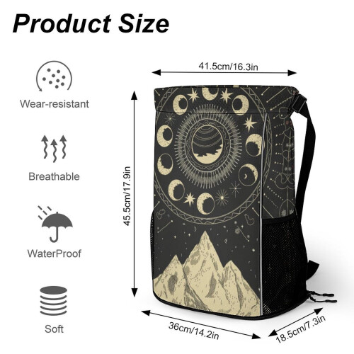 Drawstring Backpack with Quick Access Pockets, Lightweight Durable Gym Bag for Men and Women 1