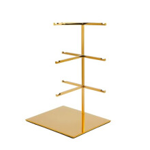 Stainless Steel 5Tier Sunglasses Display Stand – Scratch Eyewear Organizer Rack for Retail Store, Compact Silver Counter Design (18x15x34cm)