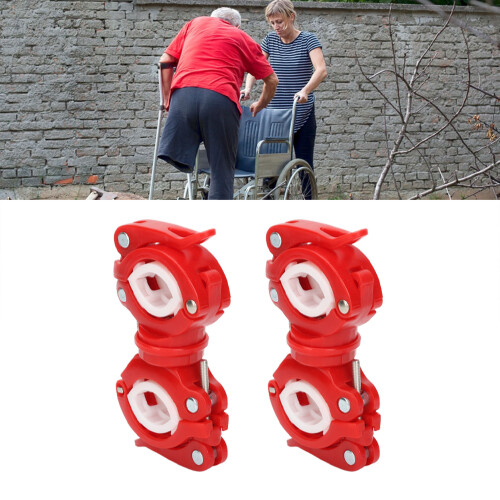 2 Set Walker Cane Holder: 360 Rotation Red/White