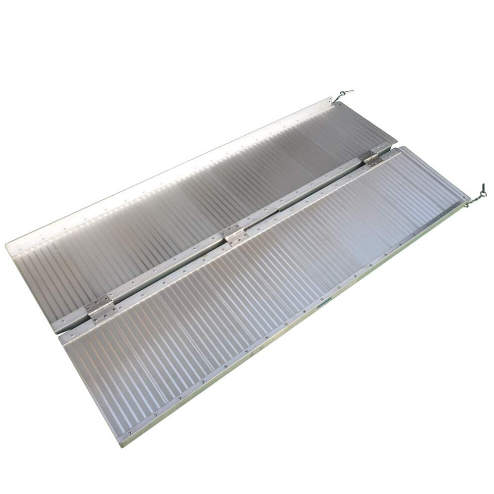 5 ft Folding Aluminum Wheelchair Ramp, 600 lbs Capacity, NonâSlip Surface for Home Steps and Scooters