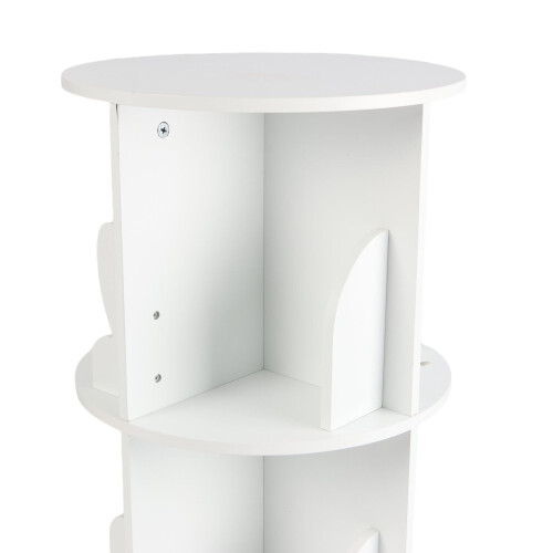 Libreria girevole per bambini, bianca, design a orecchie di coniglio