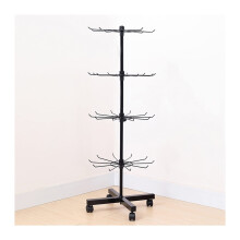 Jewelry Display Stand 4 Tier Rotating Organizer with Adjustable Height, Metal Necklace and Bracelet Holder for Retail and Home