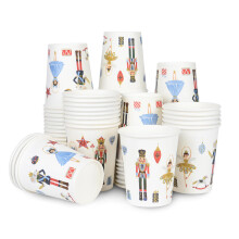 100Pcs Nutcracker Christmas Paper Cups 9oz Disposable Hot Cold Drink Cups Festive Holiday Party Supplies