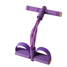 6-Rohr-Fußpedal Widerstandsband - Bauchmuskel- und Core-Training, Yoga & Home Gym Fitness Purple