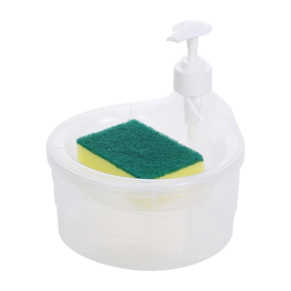 Dish Soap Dispenser With Sponge Holder, 2 In 1 Kitchen Sink Soap Dispenser, Clear 1000Ml Large Capacity Design 9092120360578
