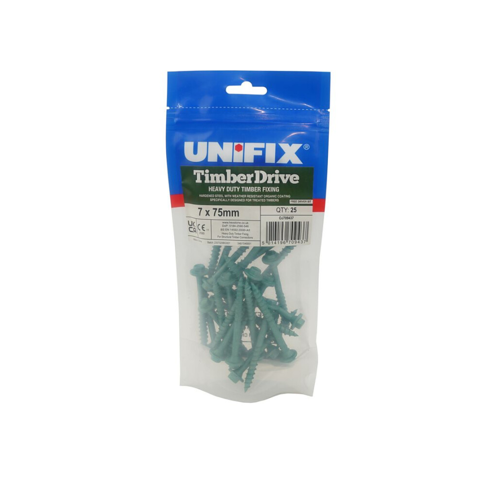 Timberdrive Screws Green Ce 7X90 125Pk 5014196709444