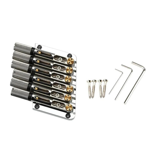 6 String Headless Guitar Bridge and Saddle Kit with Stable Tuning System and Precision Intonation Adjustment