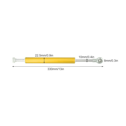 Universal Aluminum Steering Damper 330mm/13in Gold 1