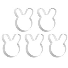 Bunny Pancake Mold Cookie Molds for Baking Diy Cookies and Chocolates Home Users 5Pcs