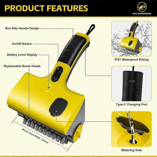 Cordless Electric Grill Cleaner Rechargeable with Bristle Head 1