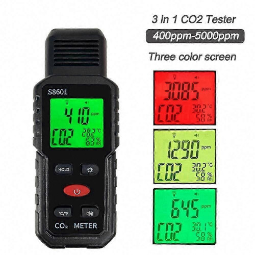 Draagbare CO2-meter 5000 ppm luchtkwaliteitsmonitor met temperatuur-/detector 2