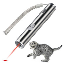 Usb Rechargeable Pet Toys Cat Training Laser Pointer With Led Flashlight Tw