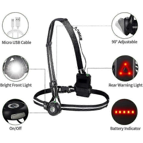 2026 New Chest Light for Running, USB Rechargeable LED Chest Light, 90 adjustable beam angle 2