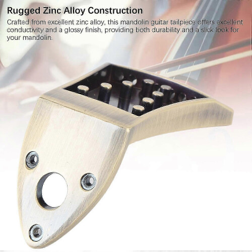 Compatible With Zinc Alloy Mandolin Tailpiece - 8 String Noiseless Traditional Casting Tailpiece for Mandolin 2
