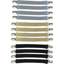 12 Stück Bettlakenhalter-Clips, elastische, verstellbare Lakenbänder, Spanner, Matratzenbezughalter