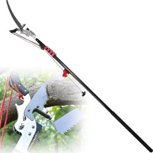 18FT Extendable Pole Saw Tree Pruner with Telescopic Design and Ergonomic Grip for Branch Trimming