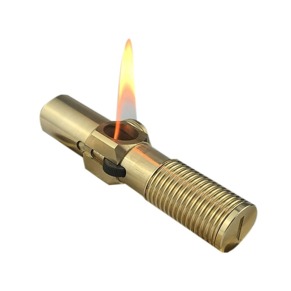 Vintage Brass Lighter Refillable Kerosene Trench Style with Wheel Ignition, Gift for Men Dad Husband