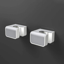 Adhesive Mop and Broom Holder Wall Mount with Secure Anti‑Slip Silicone Grip, Space‑Saving Punch‑ Rack