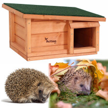 Actiaspet Wooden Hedgehog House Feeding & Hibernation Shelter