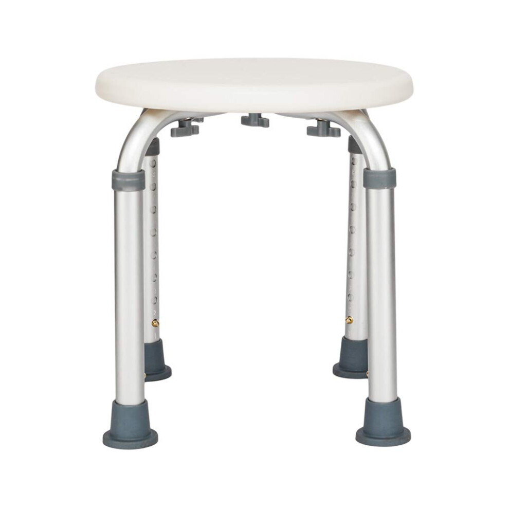 Round Shower Chair for Elderly and Disabled, Adjustable Compact Bath Stool with Stable WaterâResistant Seat