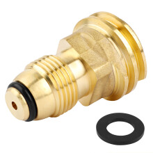 Propane Tank Adapter POL to QCC1 Conversion Fitting Solid Brass Leak Resistant LP Gas for Grill or RV 1 Pack