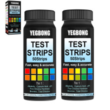 7 in 1 Pool Test Strips 100 Count, Quick Accurate Spa Water Test Kit for Hot Tub Chlorine and pH Testing